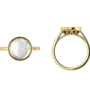 Opal Solitaire Ring 14k