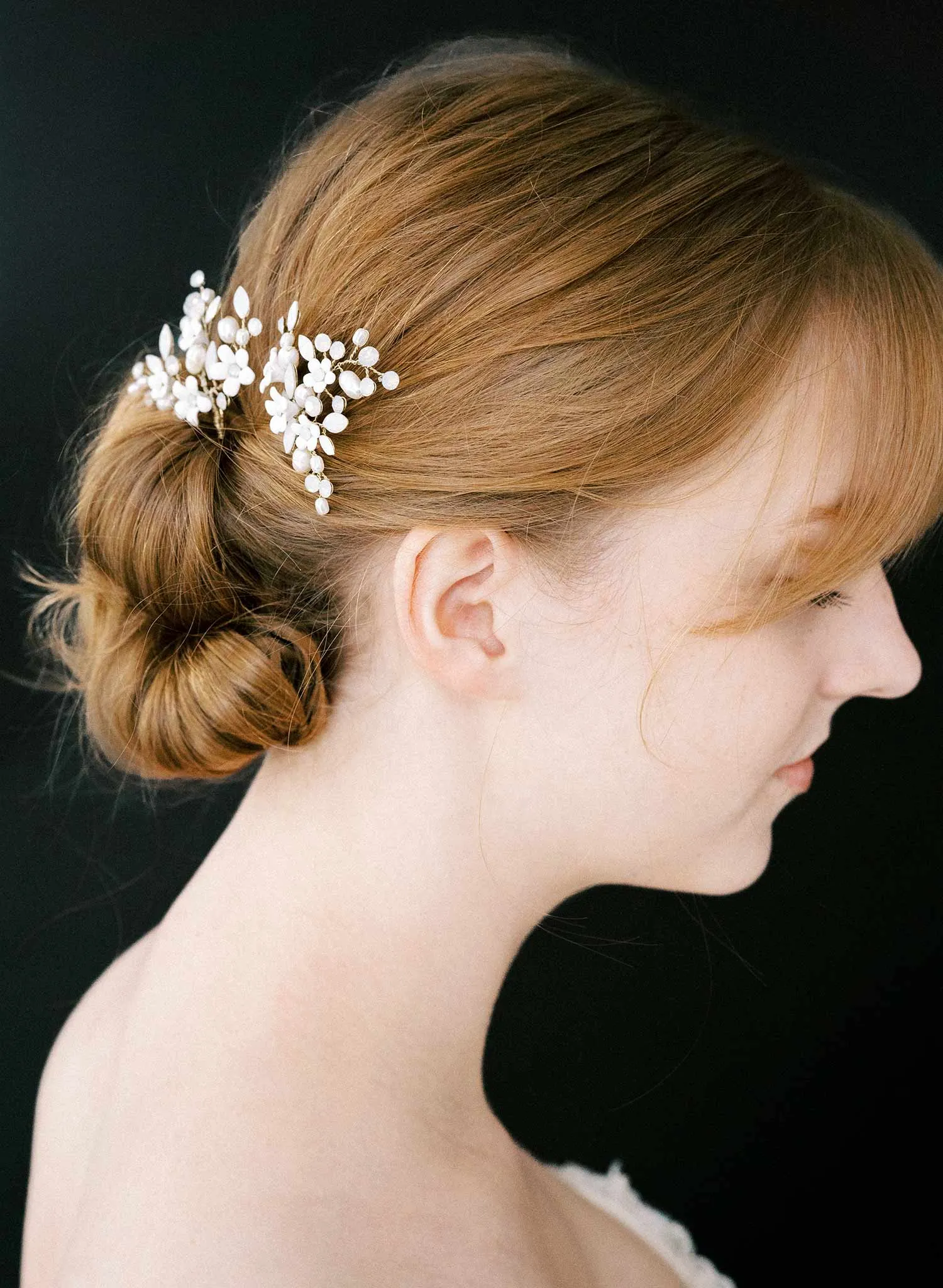 Opals and petite daisies spray bobby pin set of 2 - Style #2502