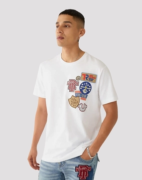 Organic fashion products True Religion Collegiate Patch White Tee Formal wear selections