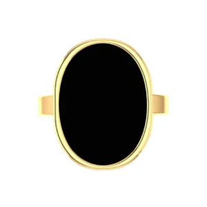 Oval Black Onyx Ring Yellow Gold