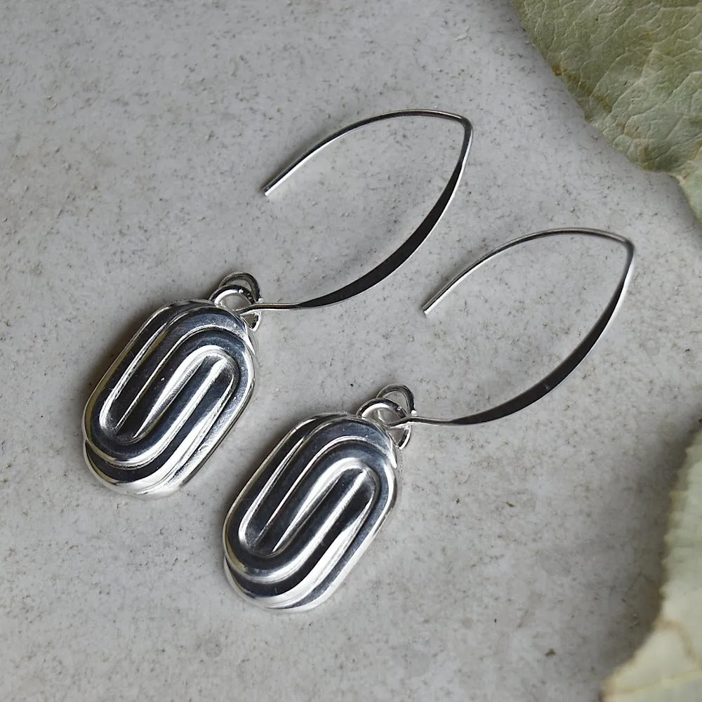 Oval Paperclip Small Drop Earrings