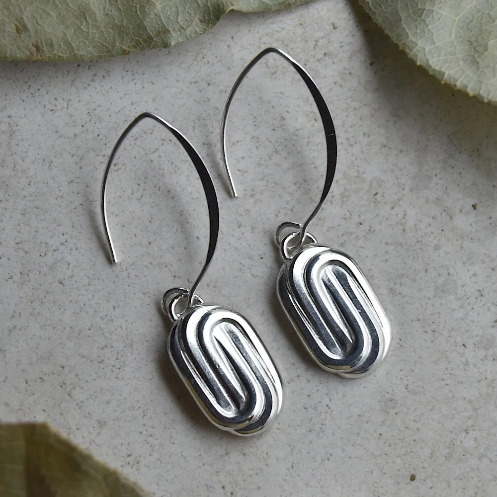 Oval Paperclip Small Drop Earrings