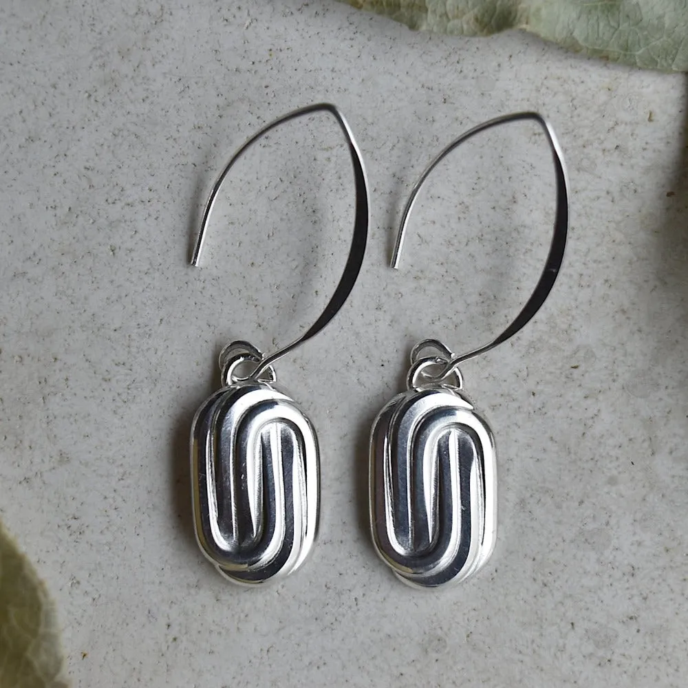 Oval Paperclip Small Drop Earrings