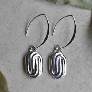 Oval Paperclip Small Drop Earrings