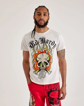 Patterned fashion (floral, stripes, etc.) Ed Hardy Flame Skull Rhinestone Tee Formal wear selections
