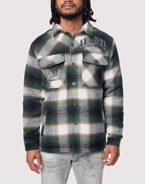 Patterned fashion (floral, stripes, etc.) Grindhouse Spruce Green Plaid Shacket Vintage - inspired fashion