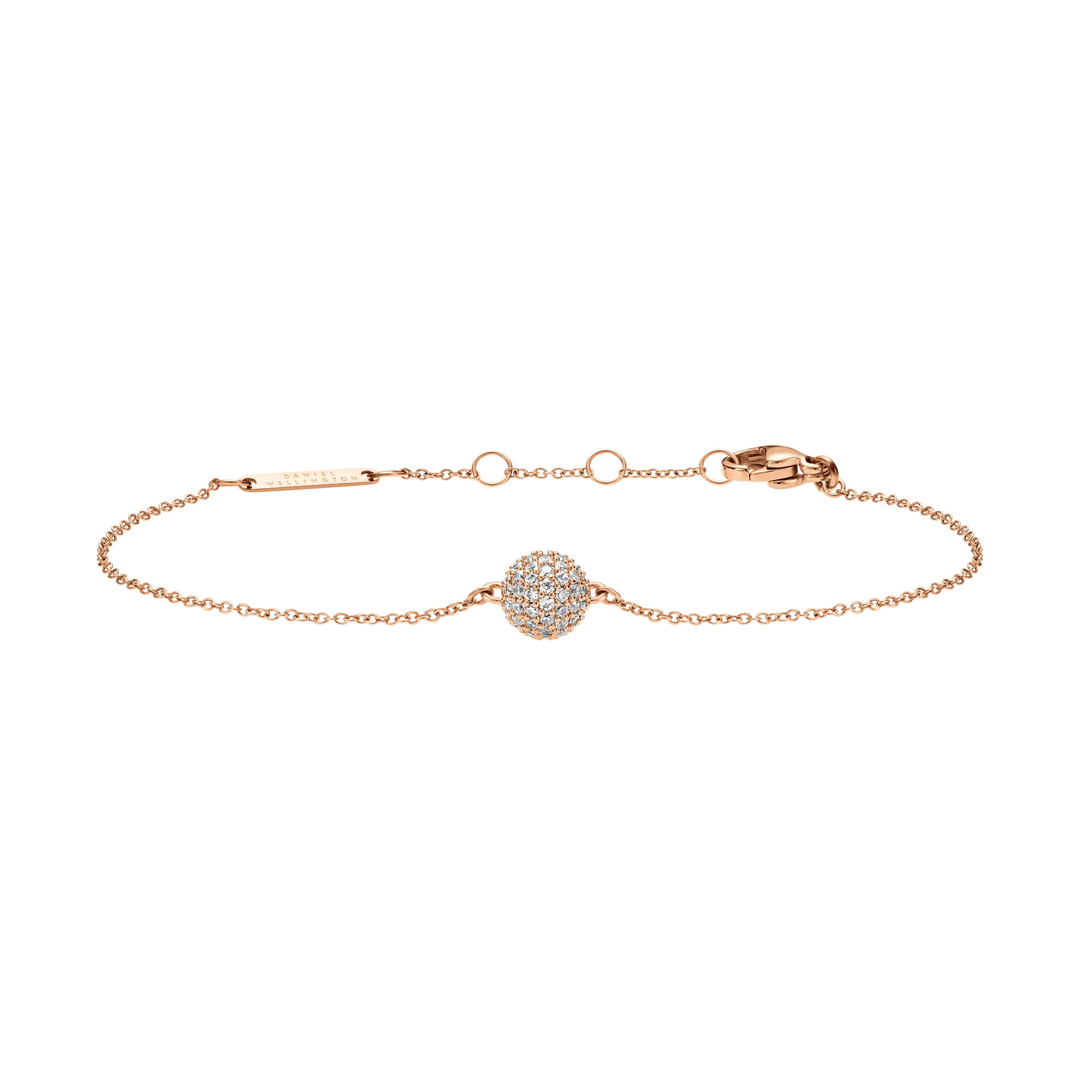Pav?? Crystal Pendant Bracelet Rose Gold