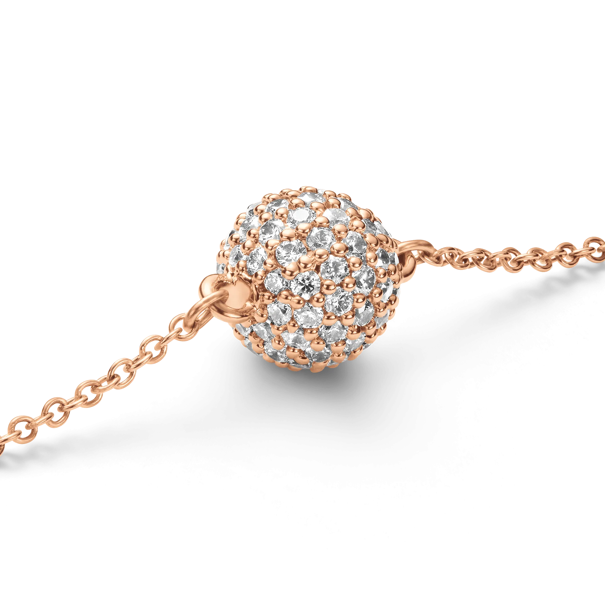 Pav?? Crystal Pendant Bracelet Rose Gold