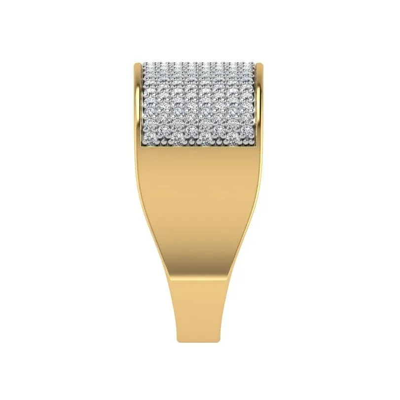 Pave Diamond Band Yellow Gold 14k 0.75 ct.tw
