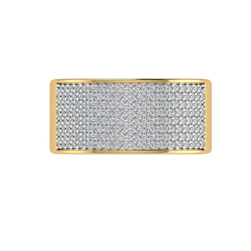 Pave Diamond Band Yellow Gold 14k 0.75 ct.tw