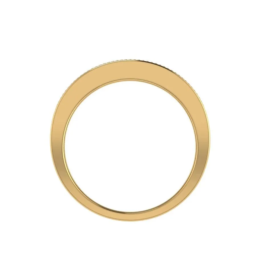 Pave Diamond Band Yellow Gold 14k 0.75 ct.tw