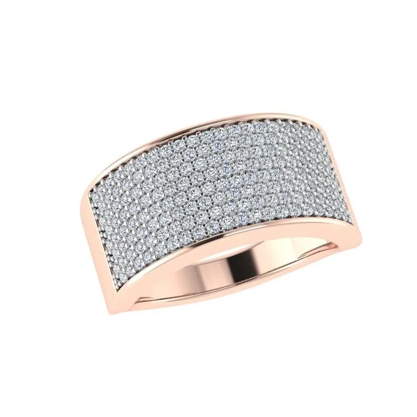 Pave Diamond Band Yellow Gold 14k 0.75 ct.tw