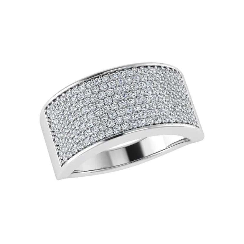 Pave Diamond Band Yellow Gold 14k 0.75 ct.tw