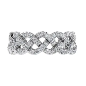 Pave Diamond Twist Eternity Ring Band 18K Gold (1.20 ct. tw.)
