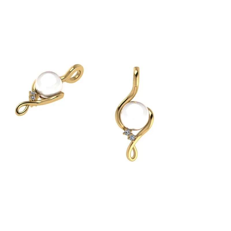 Pearl and Diamonds Twisted Pendant