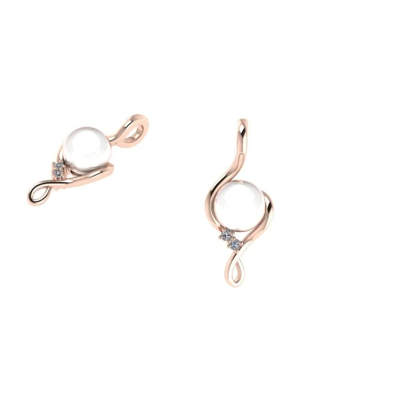 Pearl and Diamonds Twisted Pendant