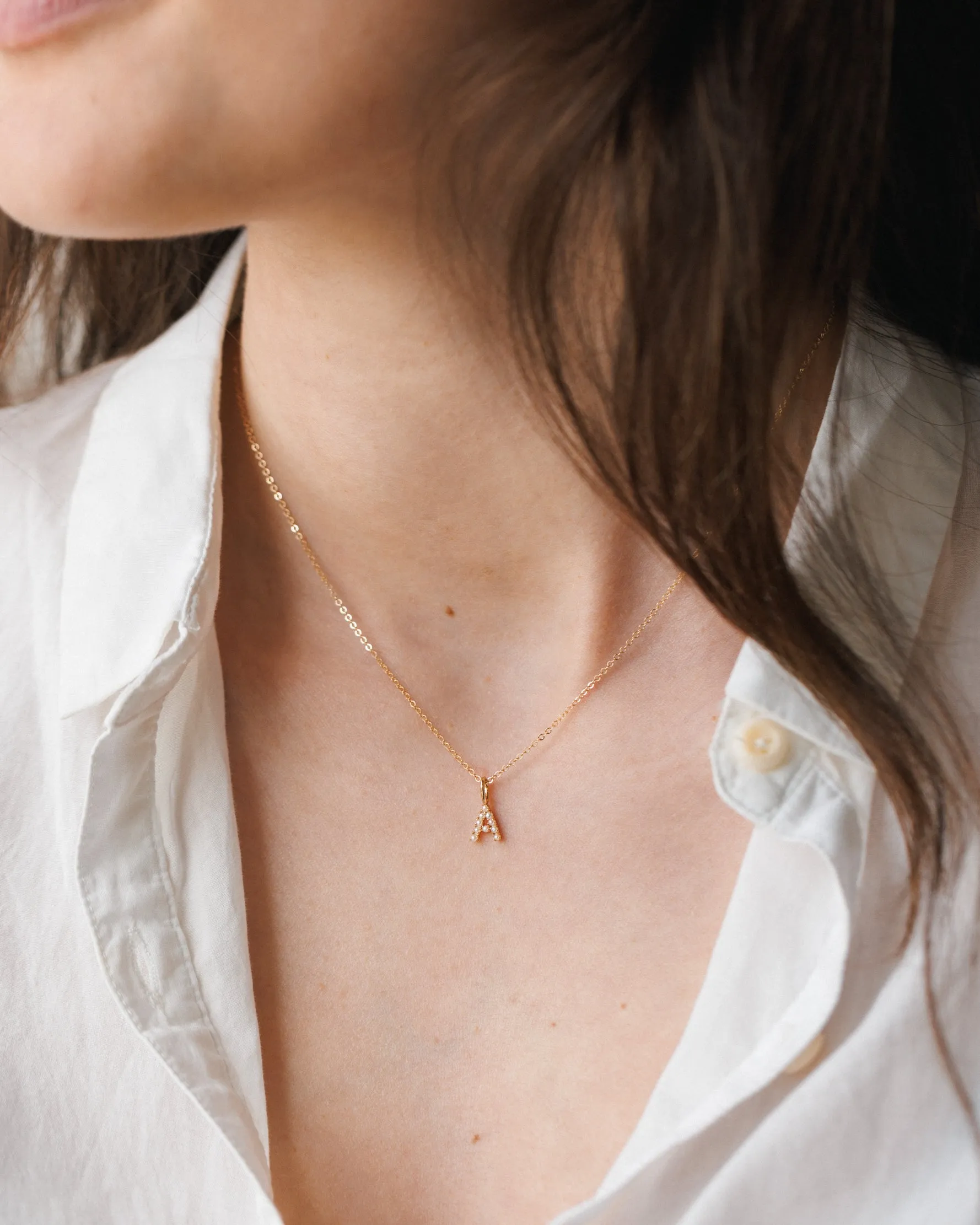 Pearl Initial Necklace