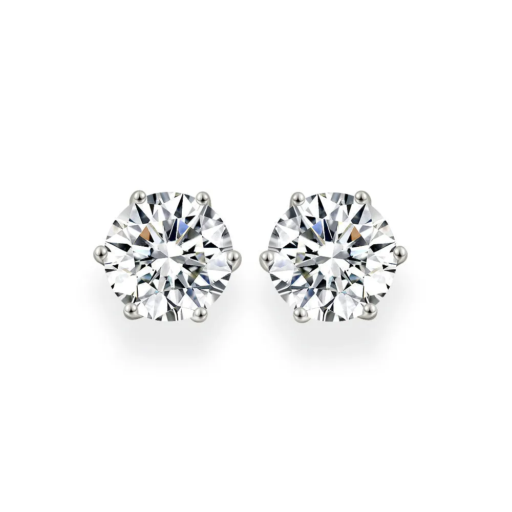 Petite Diamond Crystalline 6 Prong Studs