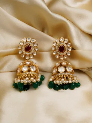Pink Color Gold Plated Moissanite Earrings - MO-EAR25P