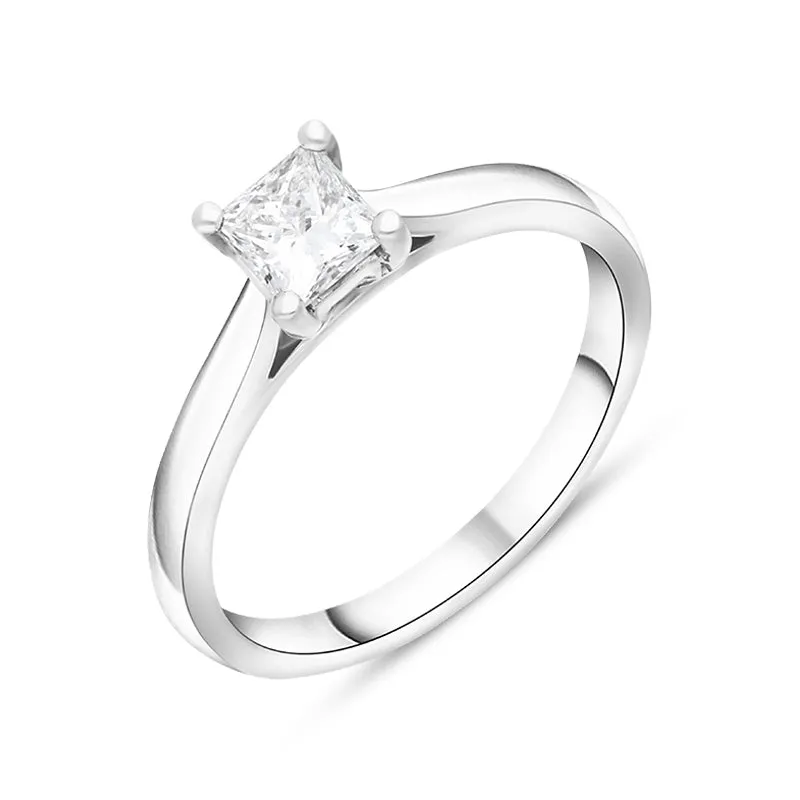 Platinum 0.34ct Diamond Princess Cut Solitaire Ring