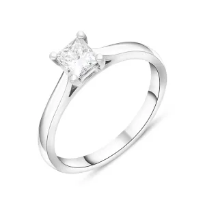 Platinum 0.34ct Diamond Princess Cut Solitaire Ring