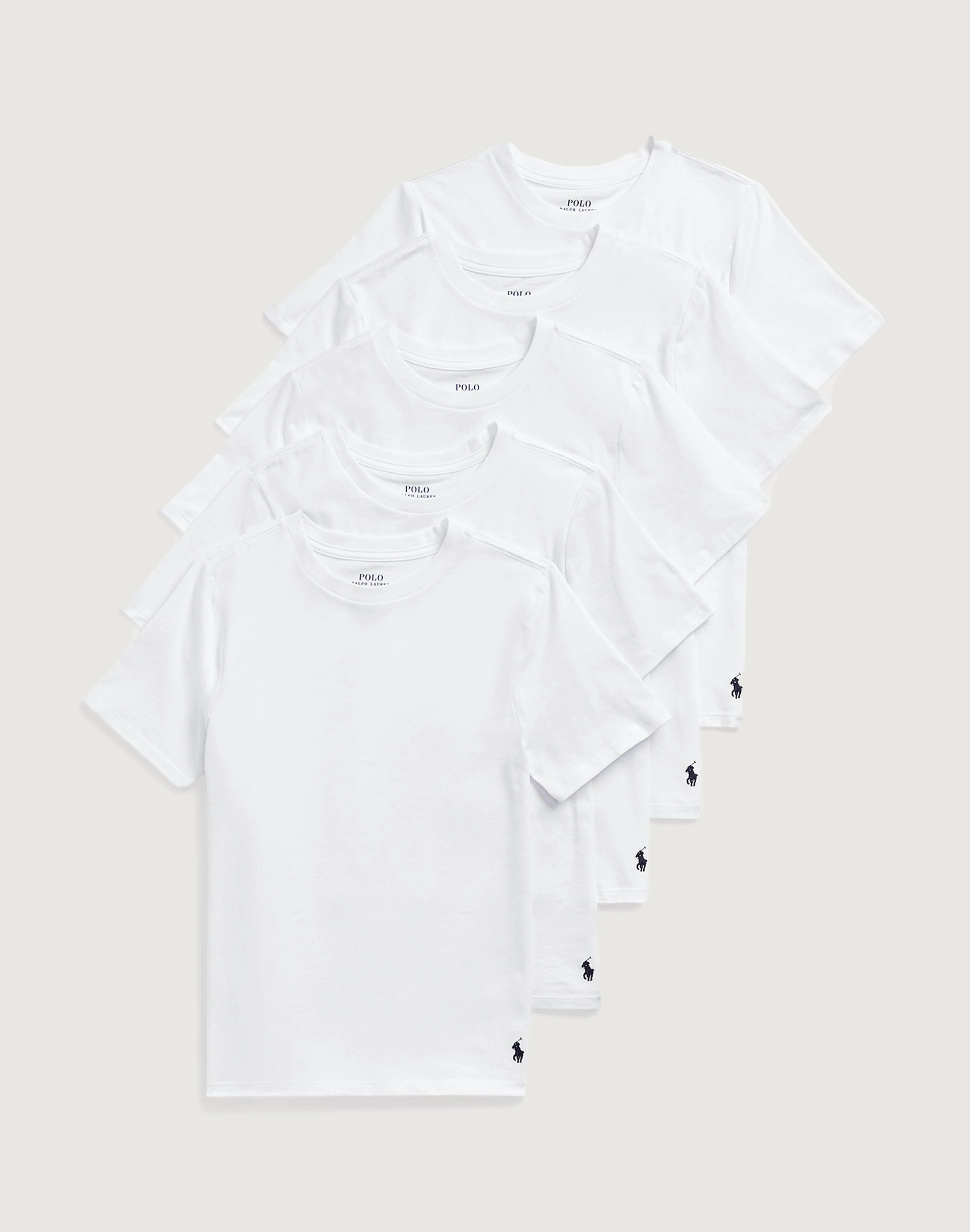 Polo Ralph Lauren Slim-Fit Cotton Crewneck Tee 5-Pack Grade-School Polyester - used fashion Fashion subscription services