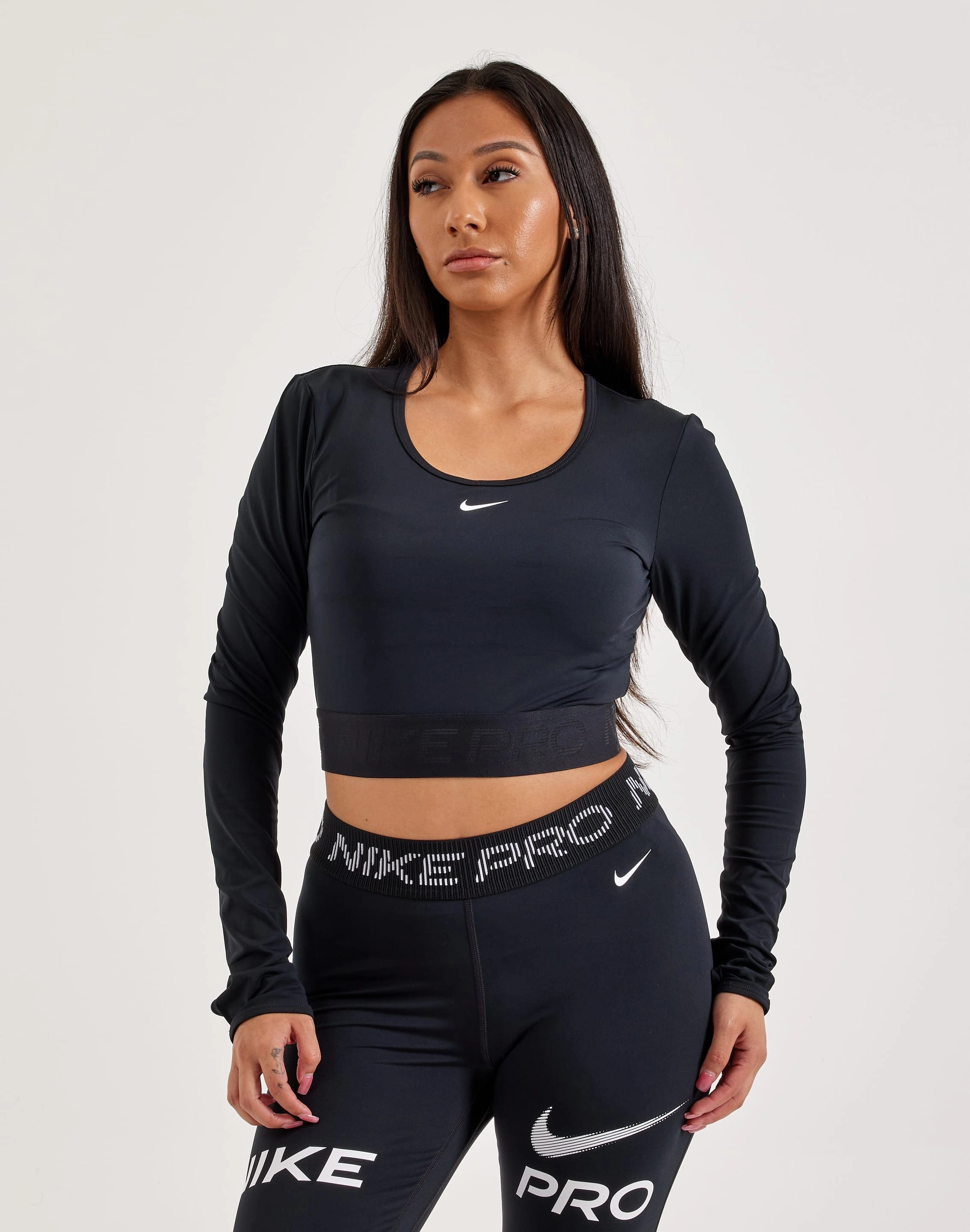 Polyester - used fashion Nike Pro Dri-FIT Cropped Long-Sleeve Top Fashion brands