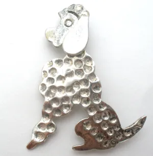 Poodle Dog Brooch Pin Sterling Silver Vintage