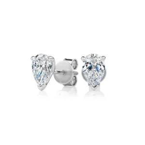 Premium Certified Lab-Grown Diamond, 1.40 carat TW pear stud earrings in 14 carat white gold
