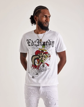 Preppy style items Ed Hardy Dagger Snake Rhinestone Tee Sustainable fashion