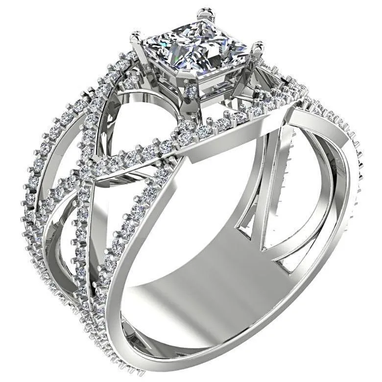 Princess Diamond Twisted Ring