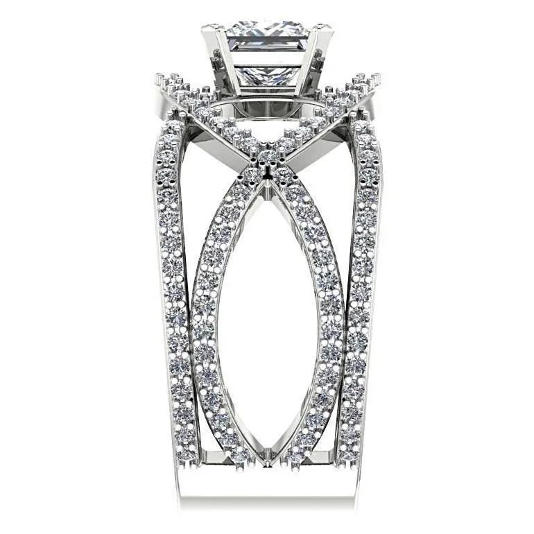 Princess Diamond Twisted Ring