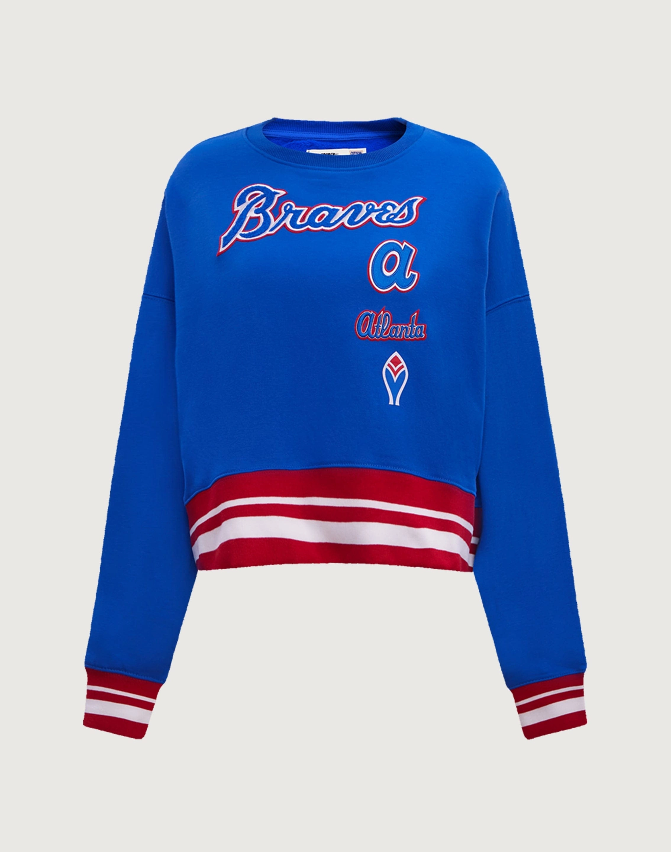Printed fashion Pro Standard Atlanta Braves Retro Classic Rib Crewneck Linen - crafted fashion