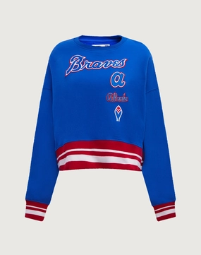 Printed fashion Pro Standard Atlanta Braves Retro Classic Rib Crewneck Linen - crafted fashion