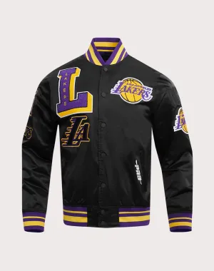 Pro Standard Los Angeles Lakers Mashup Rib Satin Jacket Free shipping offers Printed fashion