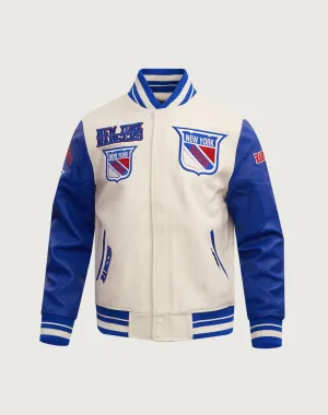 Pro Standard New York Rangers Retro Classic Rib Wool Varsity Jacket Activewear gear Fashion archives