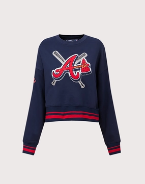 Pro Standard Atlanta Braves Mashup Rib Crewneck Fashion history Business casual wear