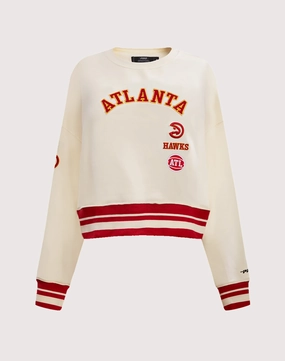 Pro Standard Atlanta Hawks Retro Classic Rib Crewneck Fashion customization Suede - finished fashion