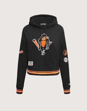 Pro Standard Baltimore Orioles Retro Classic Rib Cropped Hoodie Fashion forecasting Military - inspired fashion
