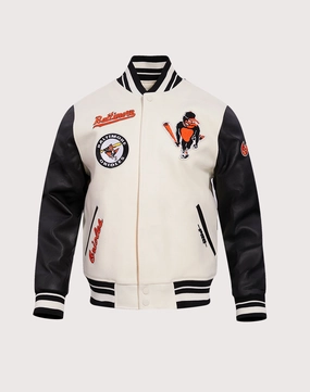 Pro Standard Baltimore Orioles Retro Classic Rib Wool Varsity Jacket Lace - detailed fashion Beaded fashion items