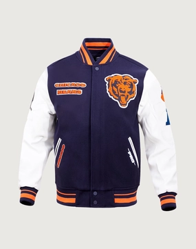 Pro Standard Chicago Bears Retro Classic Rib Wool Varsity Jacket Suede - finished fashion Cotton - made fashion