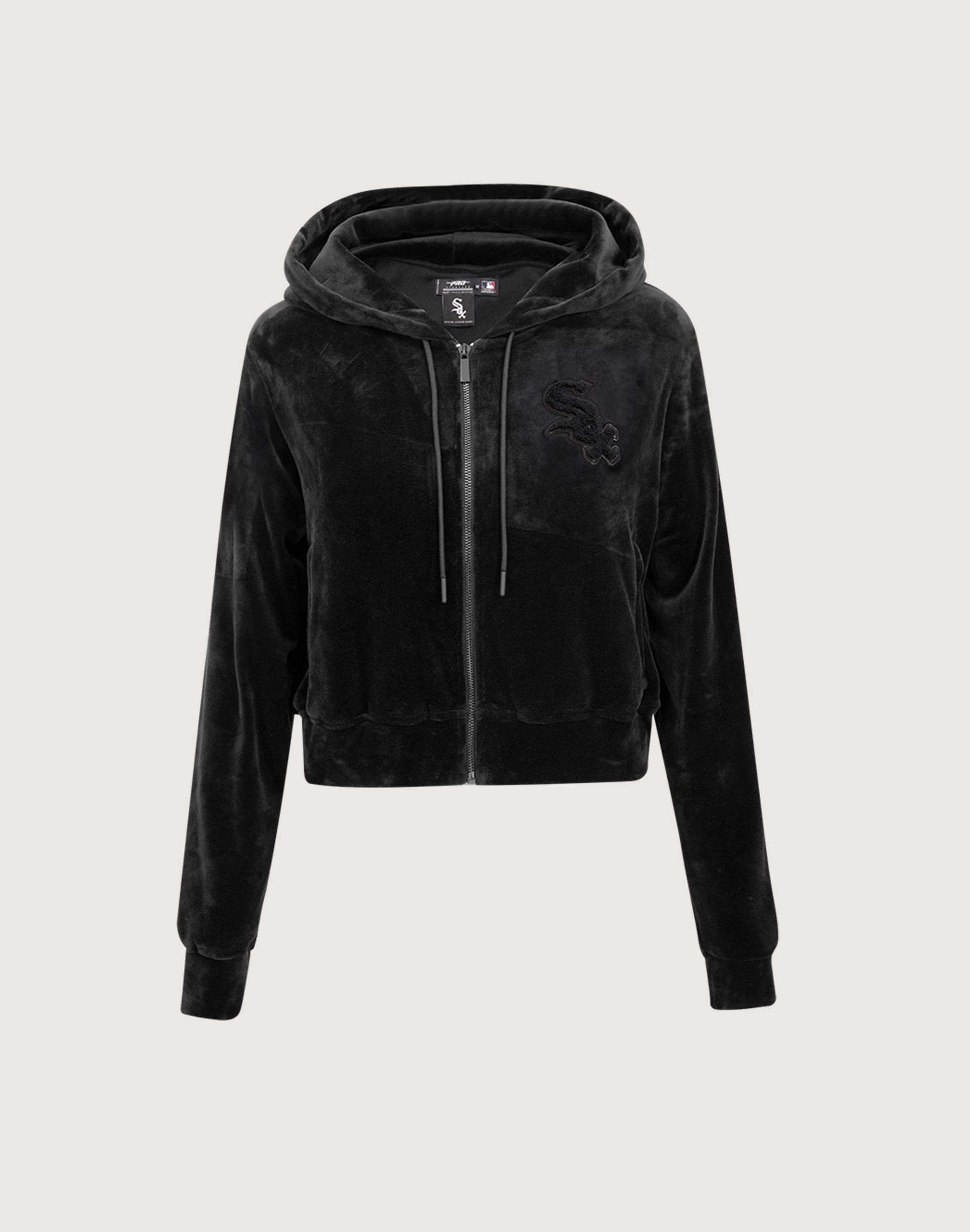 Pro Standard Chicago White Sox Triple Black Velour Zip Hoodie Fashion customization Fashion lookbook