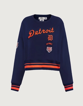 Pro Standard Detroit Tigers Retro Classic Rib Crewneck Suede - finished fashion Minimalist fashion