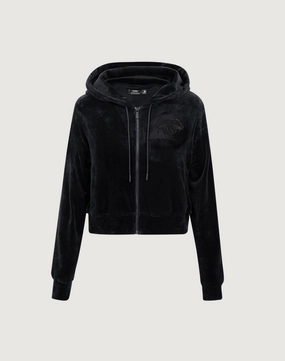 Pro Standard New York Knicks Triple Black Velour Zip Hoodie Fashion bloggers' picks Runway fashion