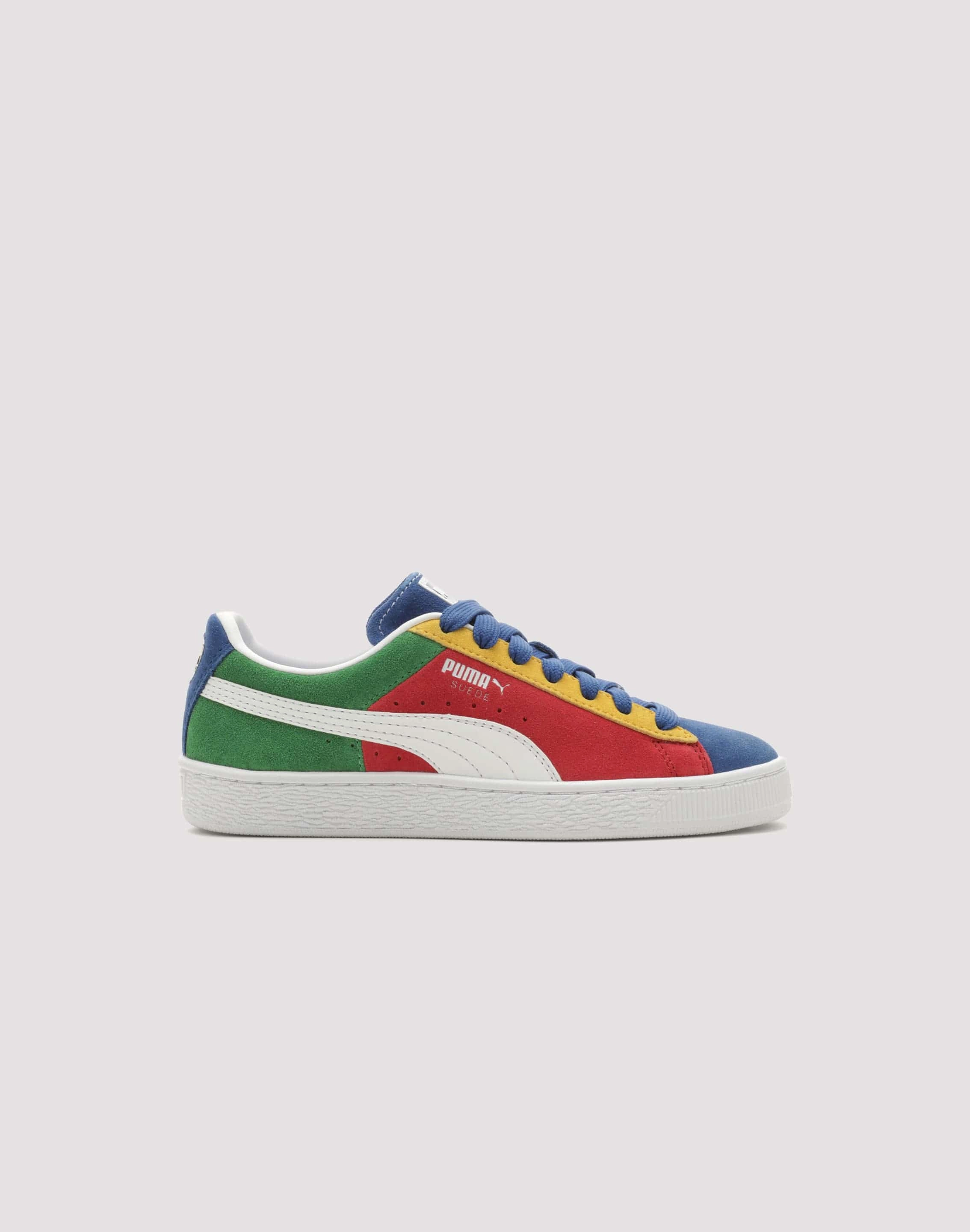 Puma Suede XXI Primary Grade School Boys' "Red/Green/Blue" Free shipping offers Cotton - made fashion