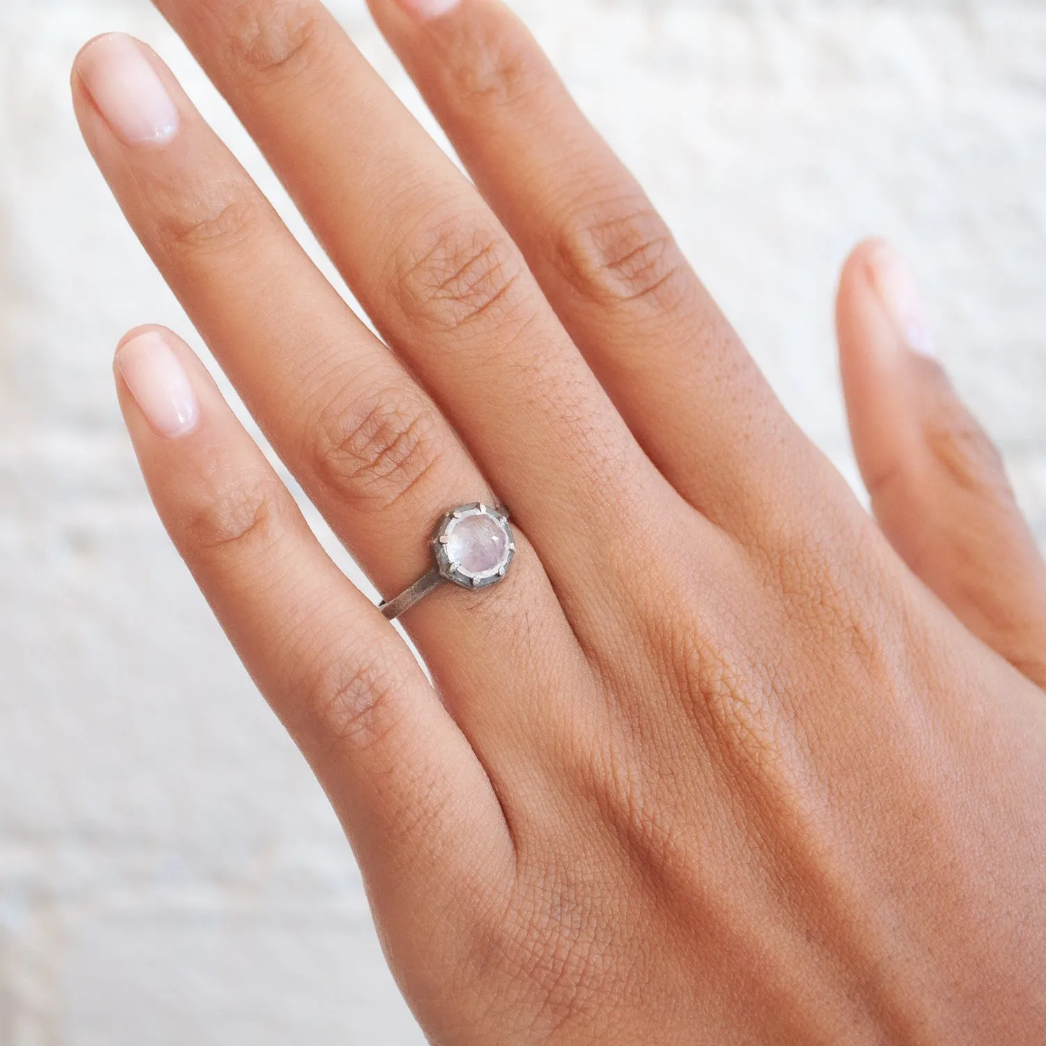 Rainbow Moonstone Ring