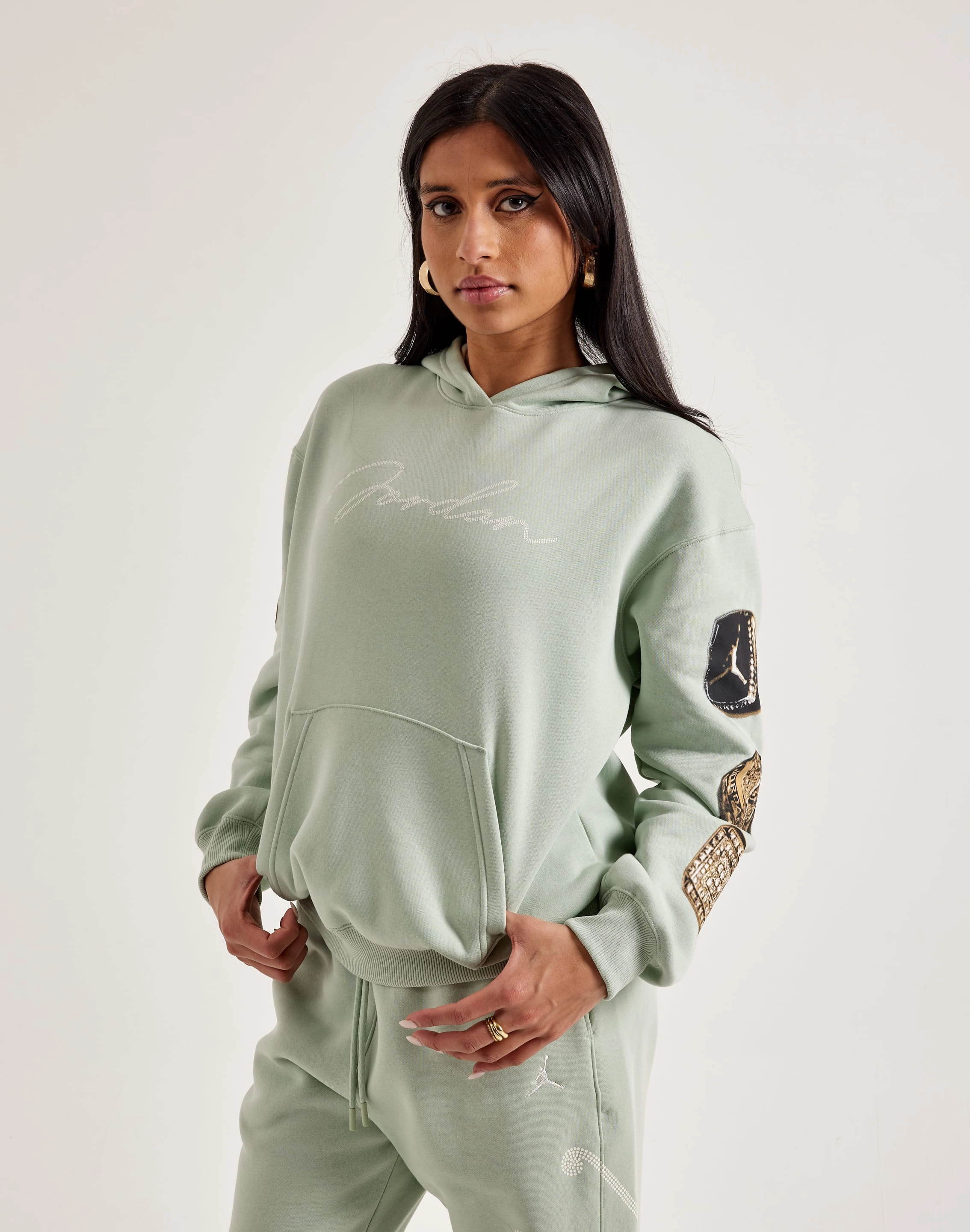 Recycled fashion materials Jordan Brooklyn Fleece Hoodie Fashionable goods