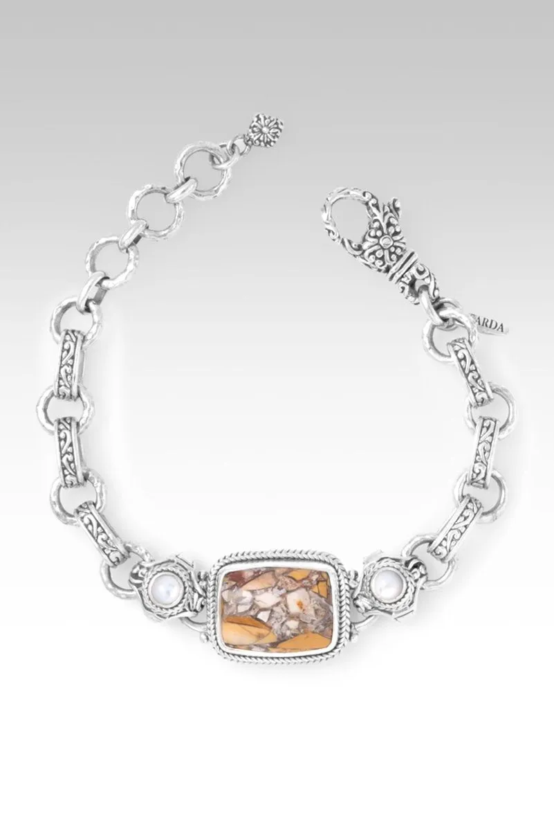 Remember Hope Bracelet? in Brecciated Mookaite & White Mother of Pearl