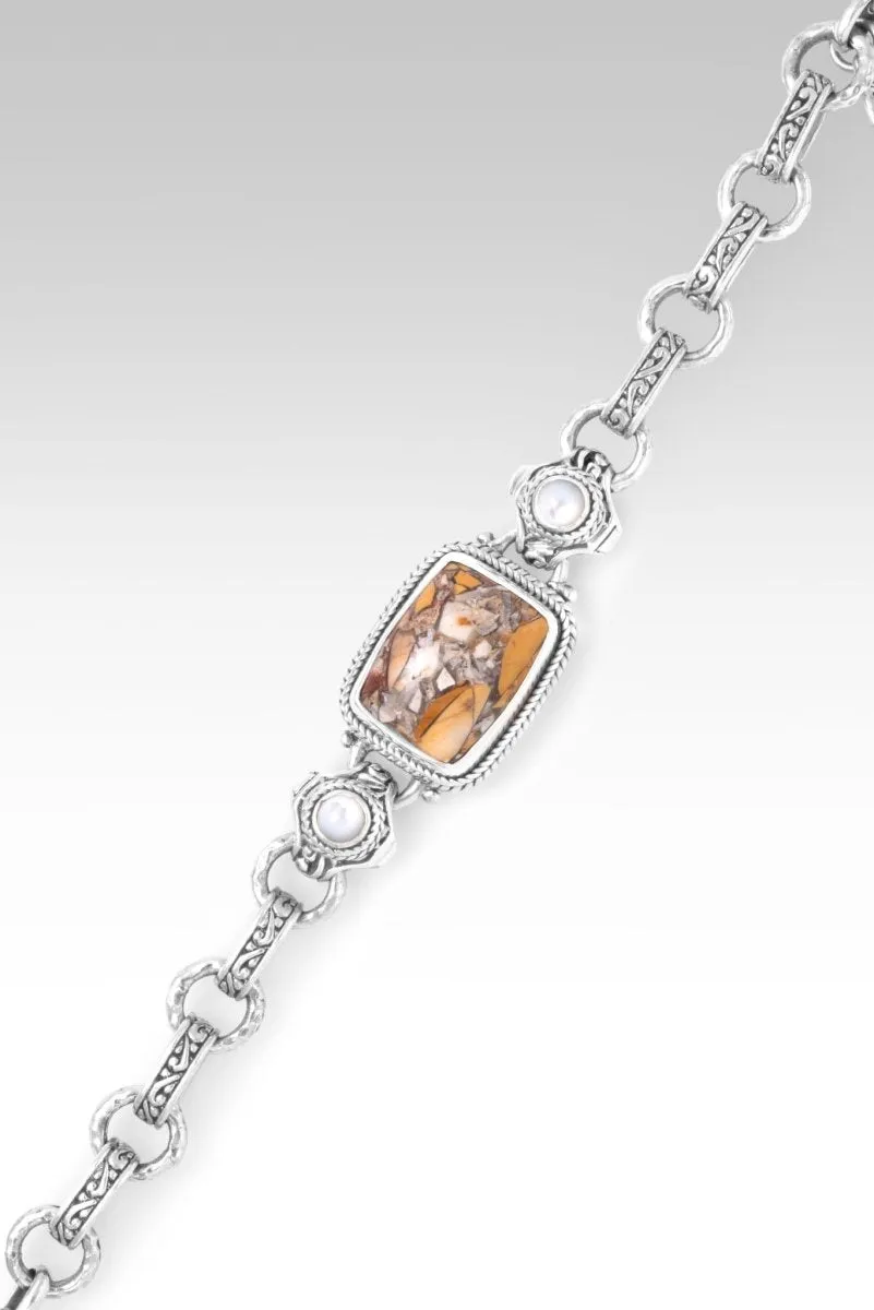 Remember Hope Bracelet? in Brecciated Mookaite & White Mother of Pearl