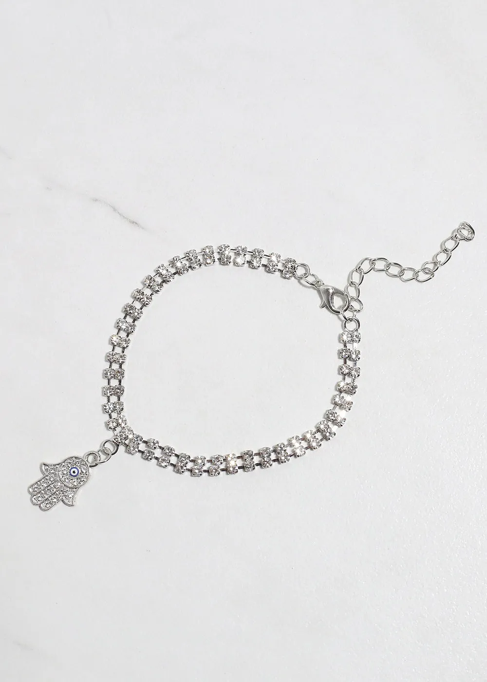Rhinestone Hamsa Hand Bracelet